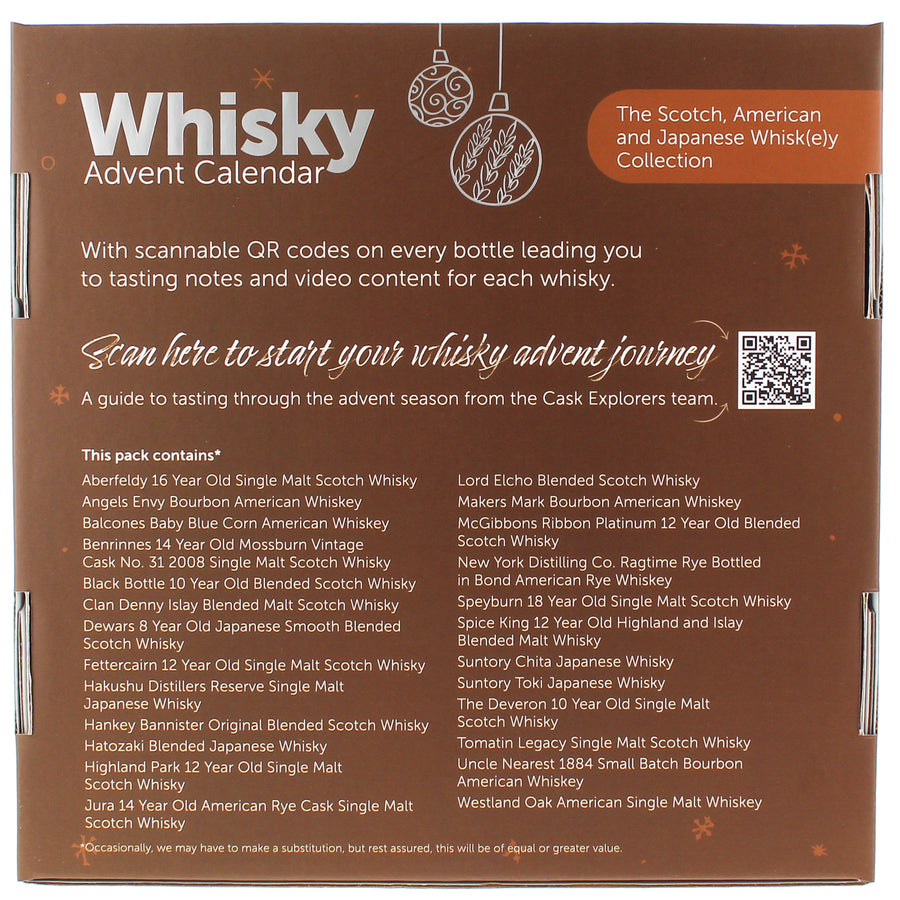 25 Day Scotch/USA/Japanese Whisky Advent Calendar 2023- £129.99 25x3cl 43.3%