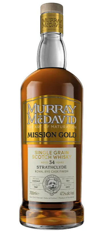 Murray McDavid 34 Year Old Mission Gold Single Grain Scotch Whisky Distilled at Strathclyde