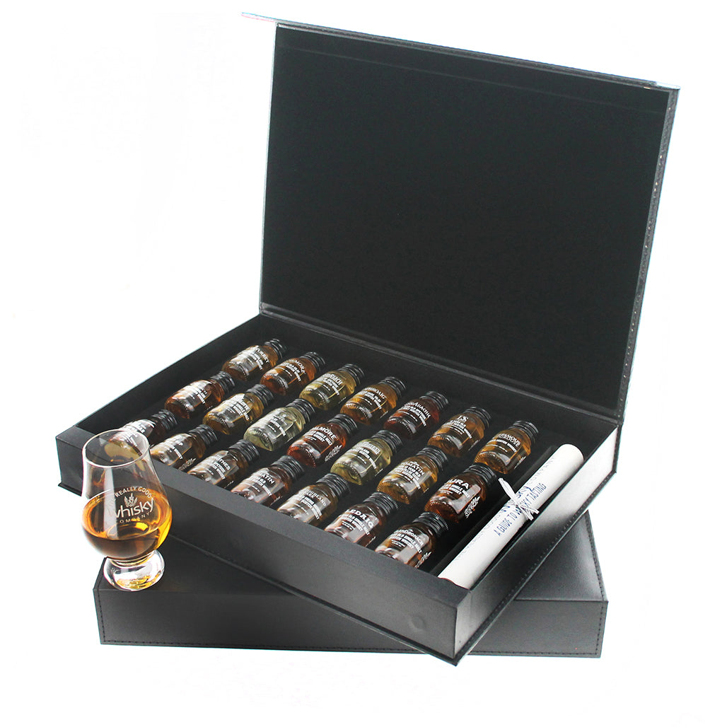 21 Drams - Whisky tasting in a Gift Box with Whisky Tasting Guide - 21 x 3cl